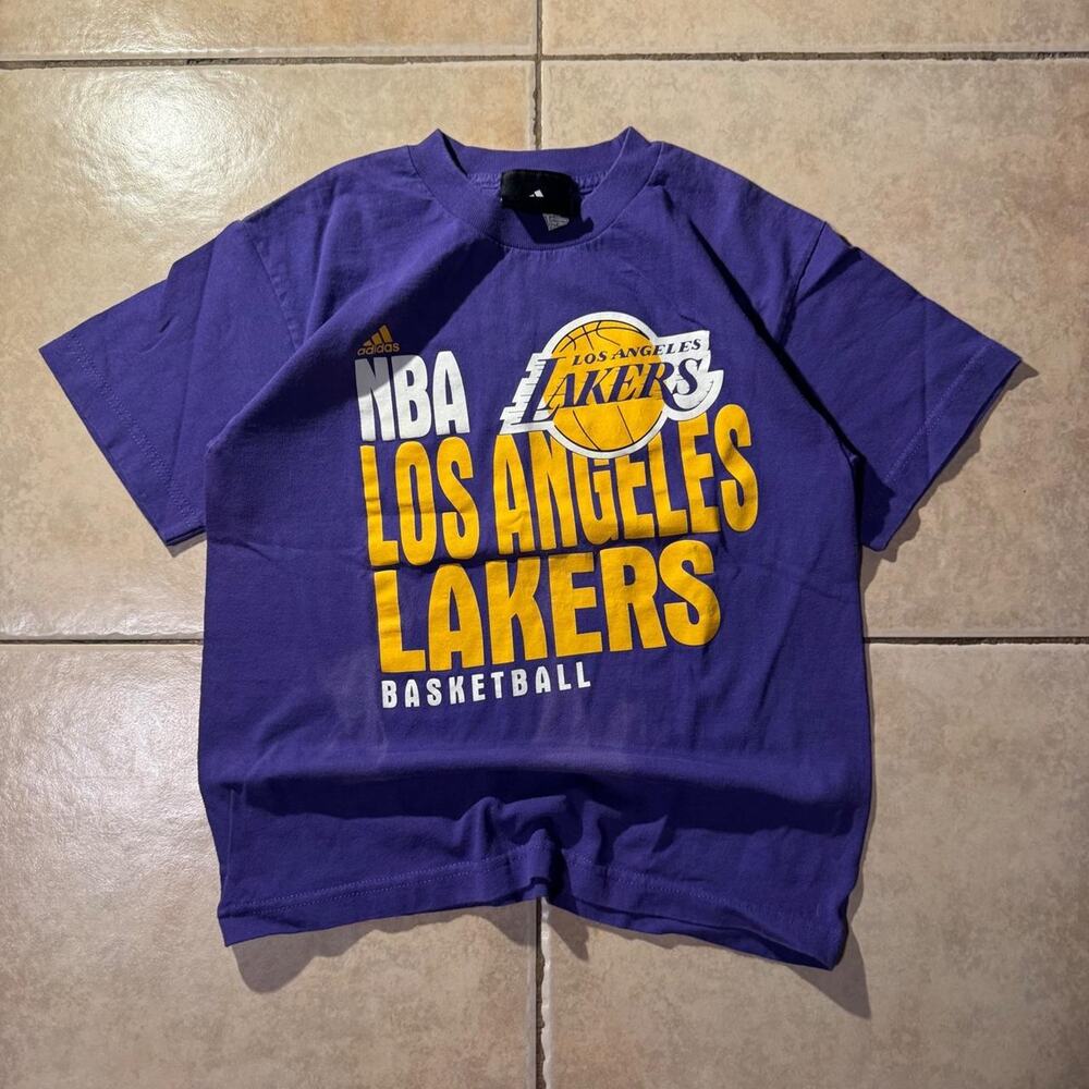 Vintage y2k adidas lakers purple tee Size M in Womens